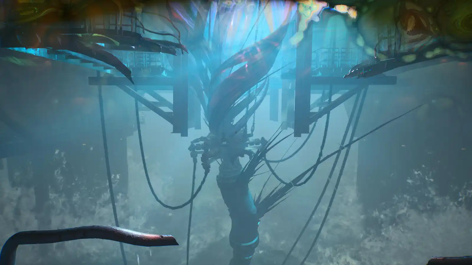 Primer plano de una de las criaturas mutantes que acechan en Still Wakes the Deep.