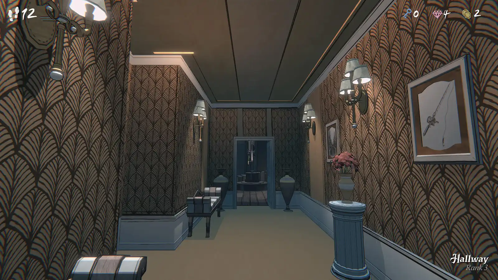 Exploración en primera persona de la mansión Mt. Hale en Blue Prince