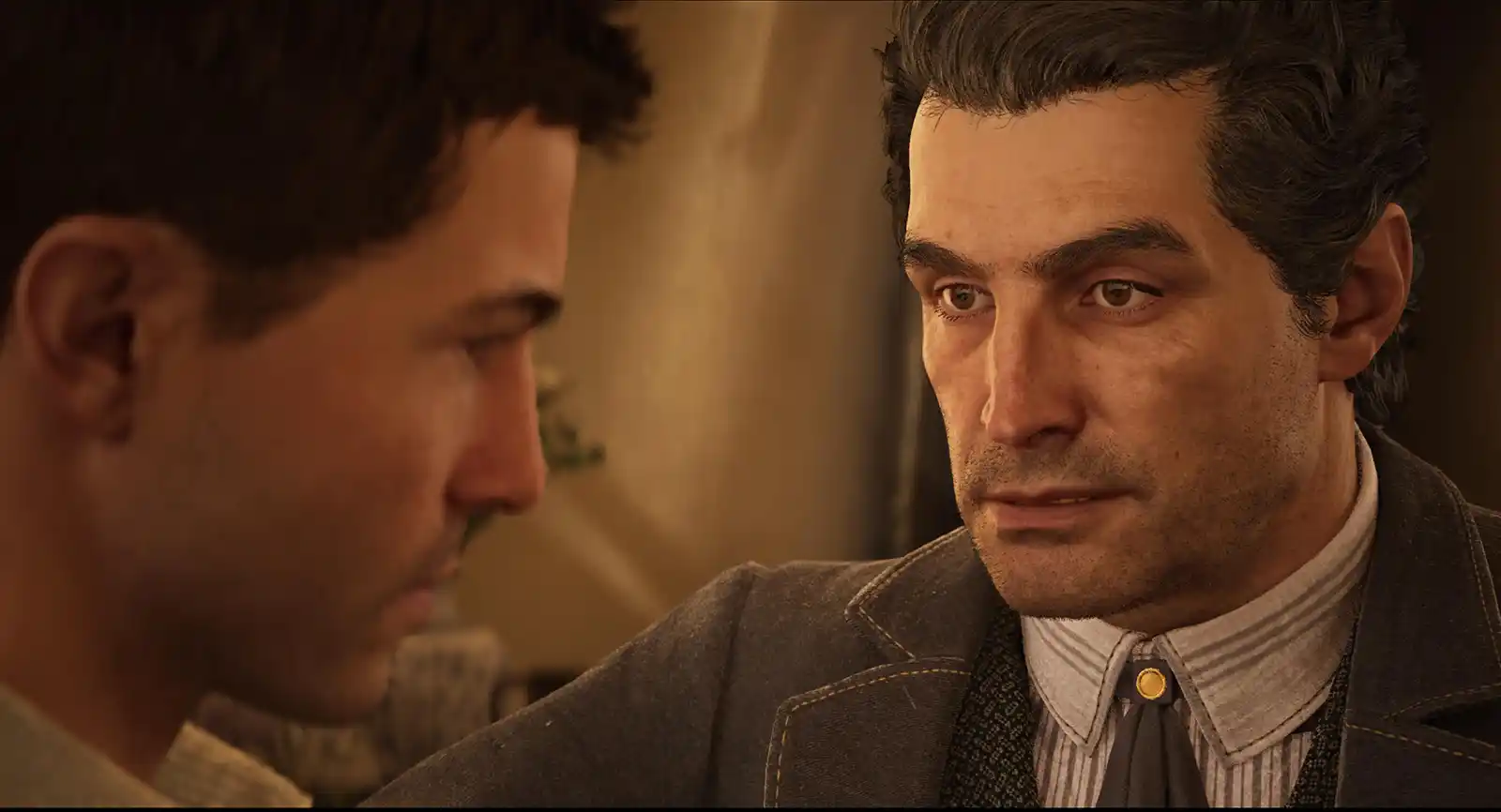 Detalle de los rostros y expresiones en Mafia Old Country