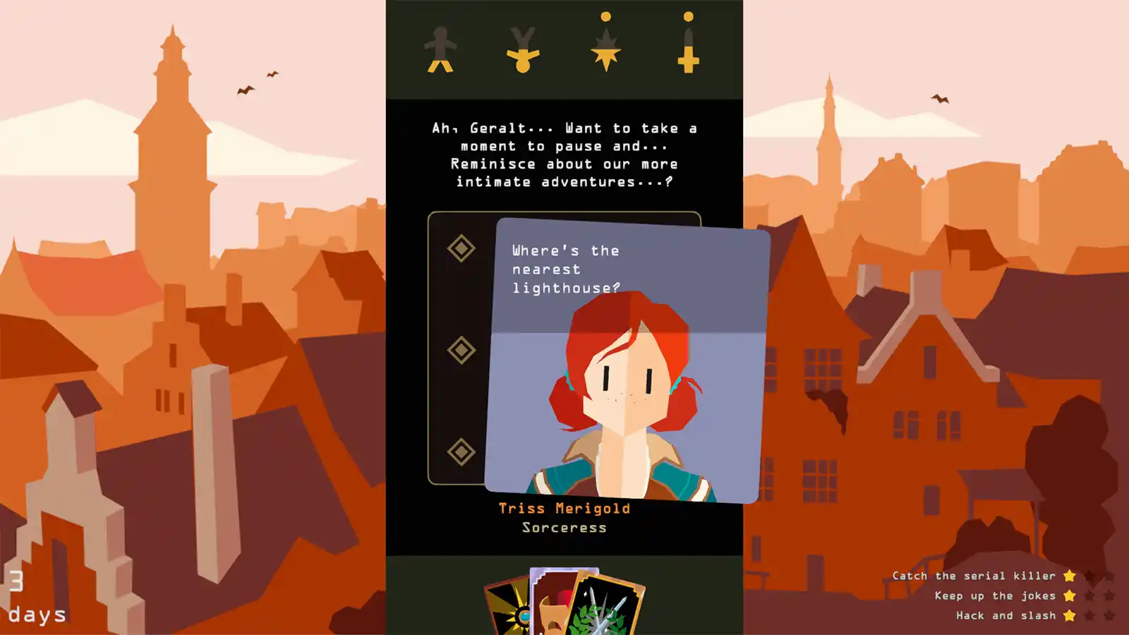 Mecánicas de cartas y decisiones en Reigns The Witcher
