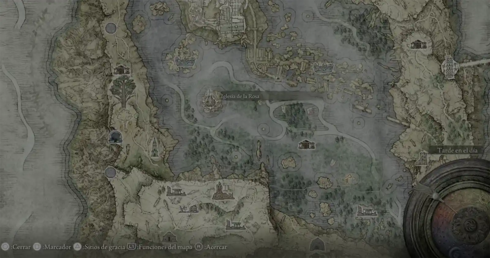 Ubicación de la Iglesia de la Rosa en Liurnia de los Lagos