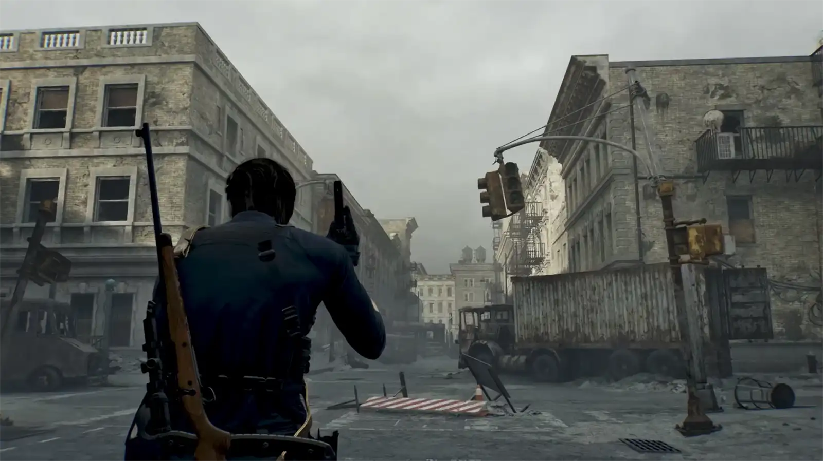 Leon S. Kennedy en las ruinas de Raccoon City - Resident Evil Requiem